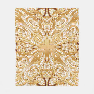 Manta Polar Color dorado, patrón decorativo sin costuras.