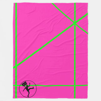 Manta Polar Color pop neón rosa y rayas verdes retro de 80 s