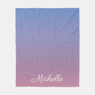 Manta Polar Color rosa pálido y gris azul