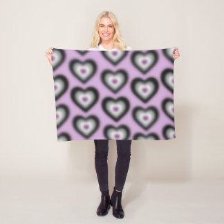 Manta Polar Colores de bandera asexual en un corazón borroso