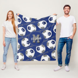 Manta Polar colores de equipo azul gris me encanta el patrón d