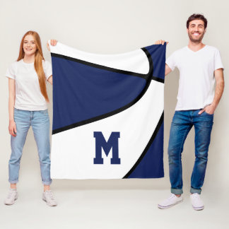 Manta Polar colores de equipo azul marino masculino decoración