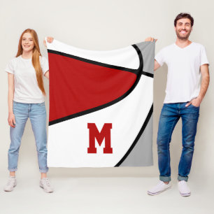 Manta Polar colores de equipo rojo gris masculino decoración d