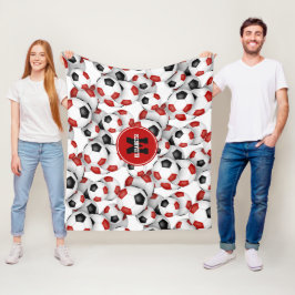 Manta Polar colores de los equipos de baloncesto negro rojo mo