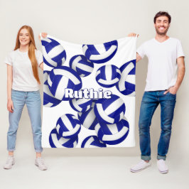 Manta Polar colores del club de voleibol azul real decoración 