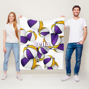Manta Polar colores del equipo de baloncesto de oro morado dec