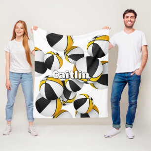 Manta Polar colores del equipo de baloncesto de oro negro deco