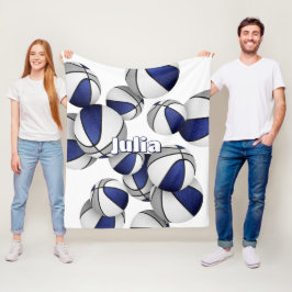 Manta Polar colores del equipo de baloncesto gris azul decorac