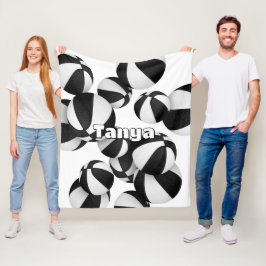 Manta Polar colores del equipo de baloncesto negro decoración 