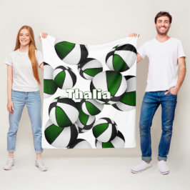 Manta Polar colores del equipo de baloncesto verde negro decor