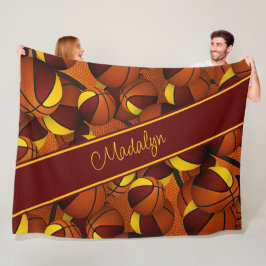 Manta Polar colores del equipo de deportes de maroon patrón de