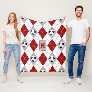 Manta Polar colores del equipo de fútbol gris rojo plancha de 