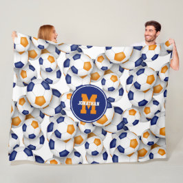 Manta Polar colores del equipo de fútbol naranja azul de la sa