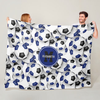 Manta Polar colores del equipo de fútbol negro azul de la sala