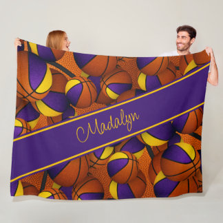 Manta Polar colores del equipo de oro morado chicas baloncesto