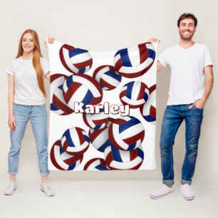 Manta Polar colores del equipo de voleibol azul maroon decorac