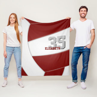 Manta Polar colores del equipo de voleibol blanco maroon decor