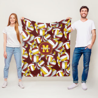 Manta Polar colores del equipo de voleibol chica maroon