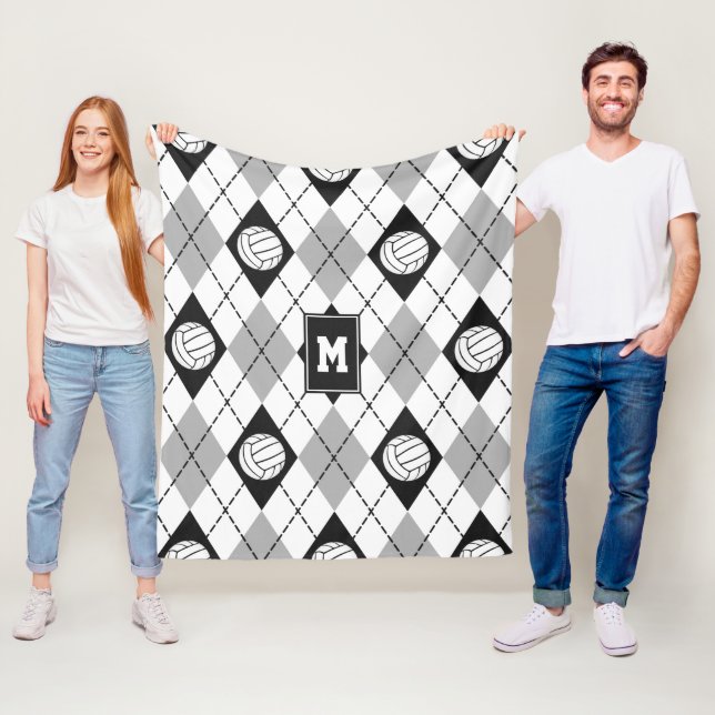 Manta Polar colores del equipo de voleibol gris negro (In situ)