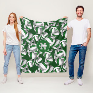 Manta Polar colores del equipo de voleibol gris verde giratori