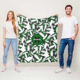 Manta Polar colores del equipo de voleibol negro de color verd