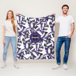 Manta Polar colores del equipo de voleibol negro de color viol