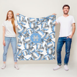 Manta Polar colores del equipo deportivo de voleibol gris azul