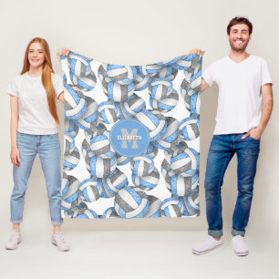Manta Polar colores del equipo deportivo de voleibol gris azul