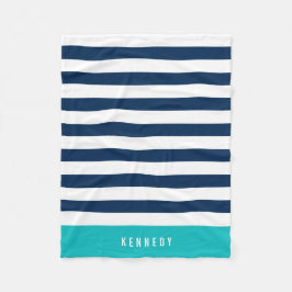 Manta Polar Colores editables con franjas blancas Añadir nombr