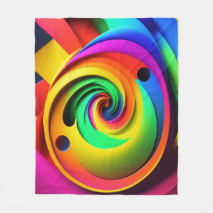 Manta Polar Colores Espiral Colorido 3D Resumen Geométrico