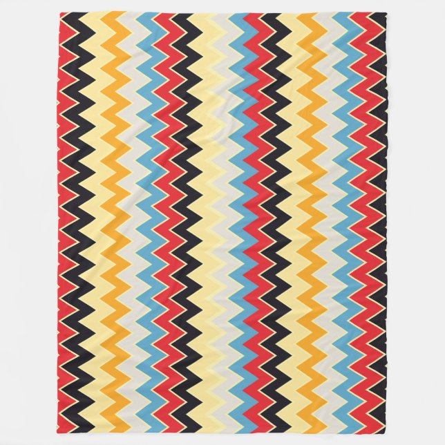Manta Polar Colores Líneas Zigzag (Anverso)