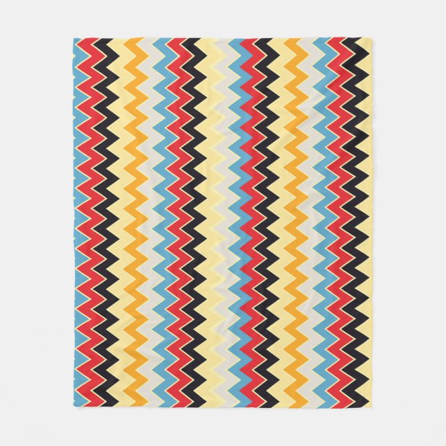Manta Polar Colores Líneas Zigzag (Anverso)