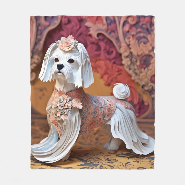 Manta Polar Colores pasteles malteses de rococo de papel (Anverso)