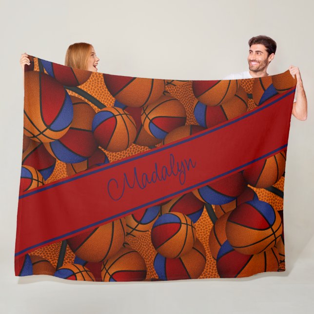 Manta Polar colores personalizados del equipo de baloncesto az (In situ)