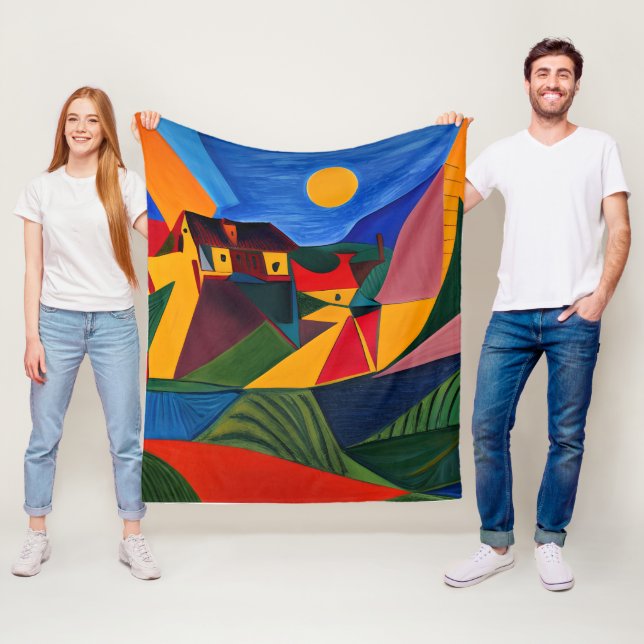 Manta Polar Colorful abstract village landscape house warming  (In situ)