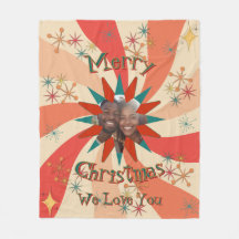 Colorful Christmas Photo Message Retro Sputnik