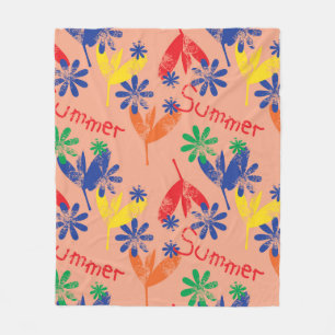 Manta Polar Colorful contemporary summer floral collage with h