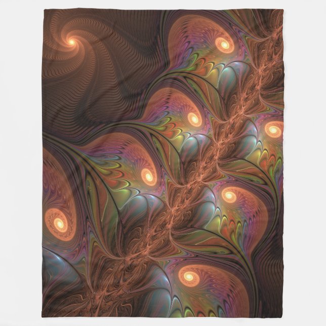 Manta Polar Colorful Fluorescent Abstract Trippy Brown Fractal (Anverso)