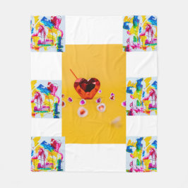 Manta Polar Colorful Heartbeat" Artistic Throw