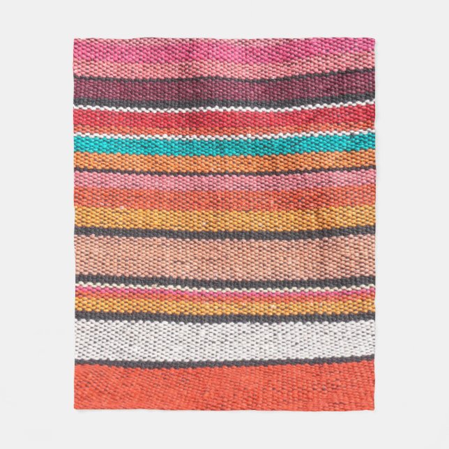Manta Polar Colorful mexican, peruvian style rug surface close (Anverso)