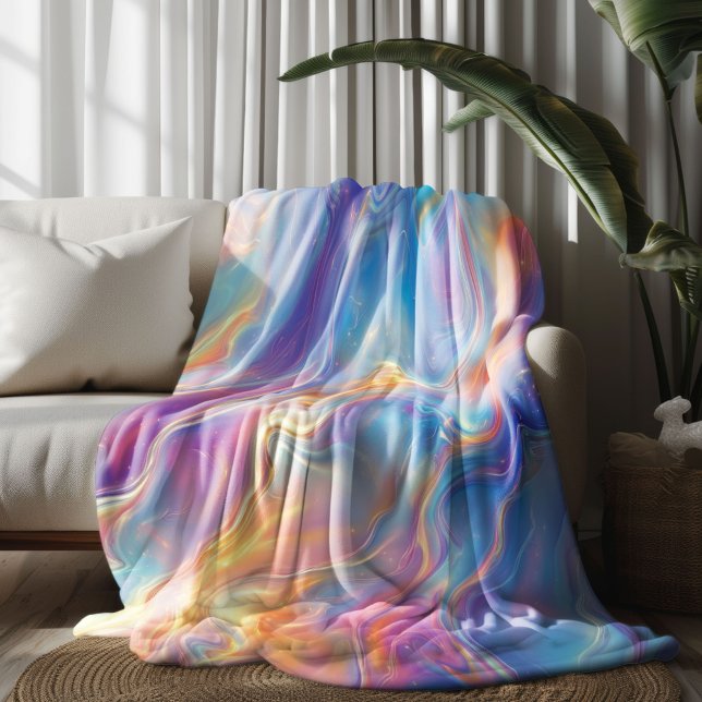 Manta Polar Colorful opal swirly flowing marble texture (Subido por el creador)