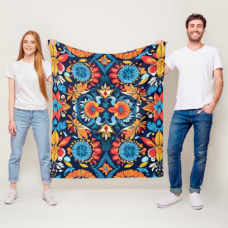 Manta Polar Colorida elegancia floral de Boho: Vibrante Mandal