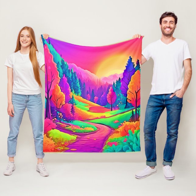 Manta Polar Colorida vista del atardecer (In situ)