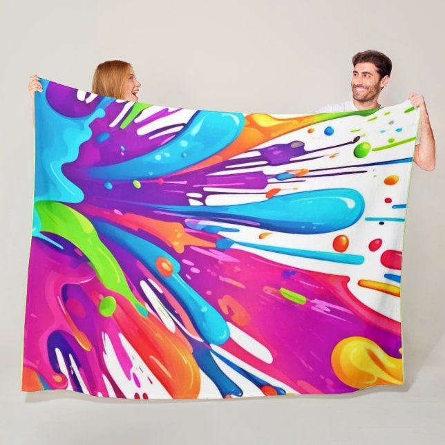 Manta Polar Coloridas Esquirlas de pintura líquida (In situ)