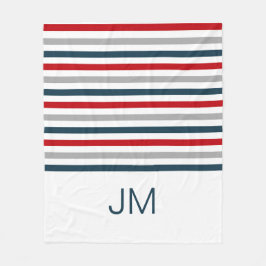 Manta Polar Coloridas franjas navales horizontales