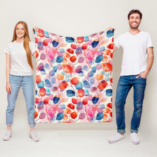 Manta Polar Coloridas hojas de eucalipto