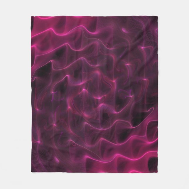 Manta Polar Coloridas ondas abstractas de fondo negro (Anverso)