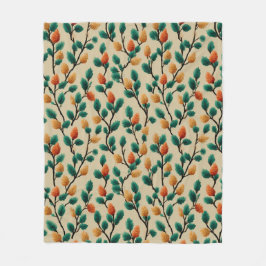 Manta Polar Coloridas ramas de pinecone invernal