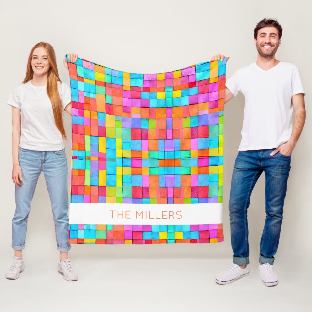 Manta Polar Colorido Abstracto Art FAMILIA NOMBRE Moderno Dive (In situ)