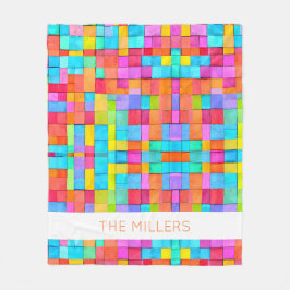 Manta Polar Colorido Abstracto Art FAMILIA NOMBRE Moderno Dive